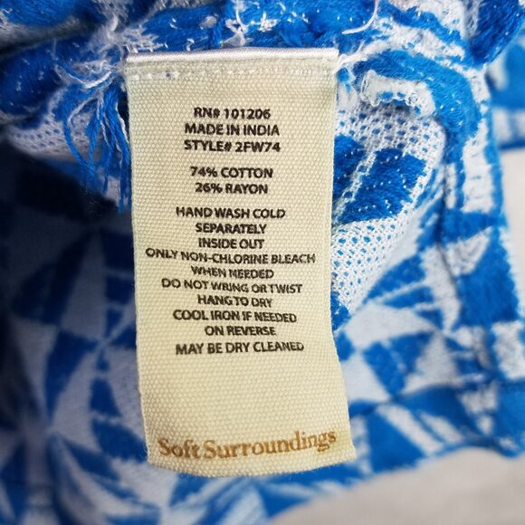 Soft Surroundings Narah Tunic Womens XL Geometric Knit 3/4 Puff Sleeve Top Retro - Picture 10 of 13